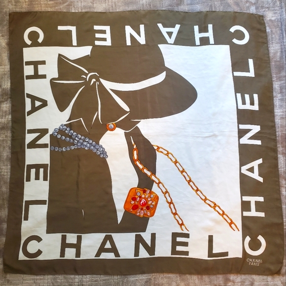 Chanel 1990's Mademoiselle silk scarf
